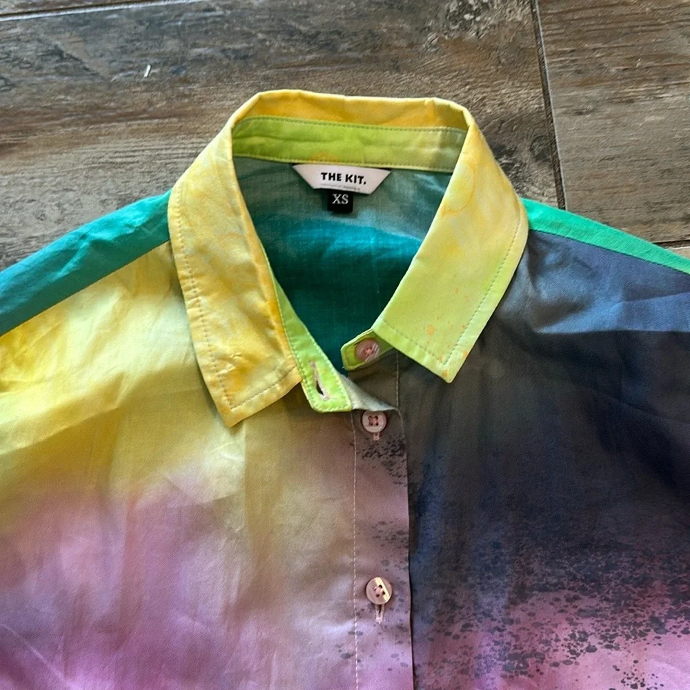 THE KIT WOMENS TIE DYE SPLATTER BUTTON UP SHIRT
SIZE XS - Picture 4 of 7